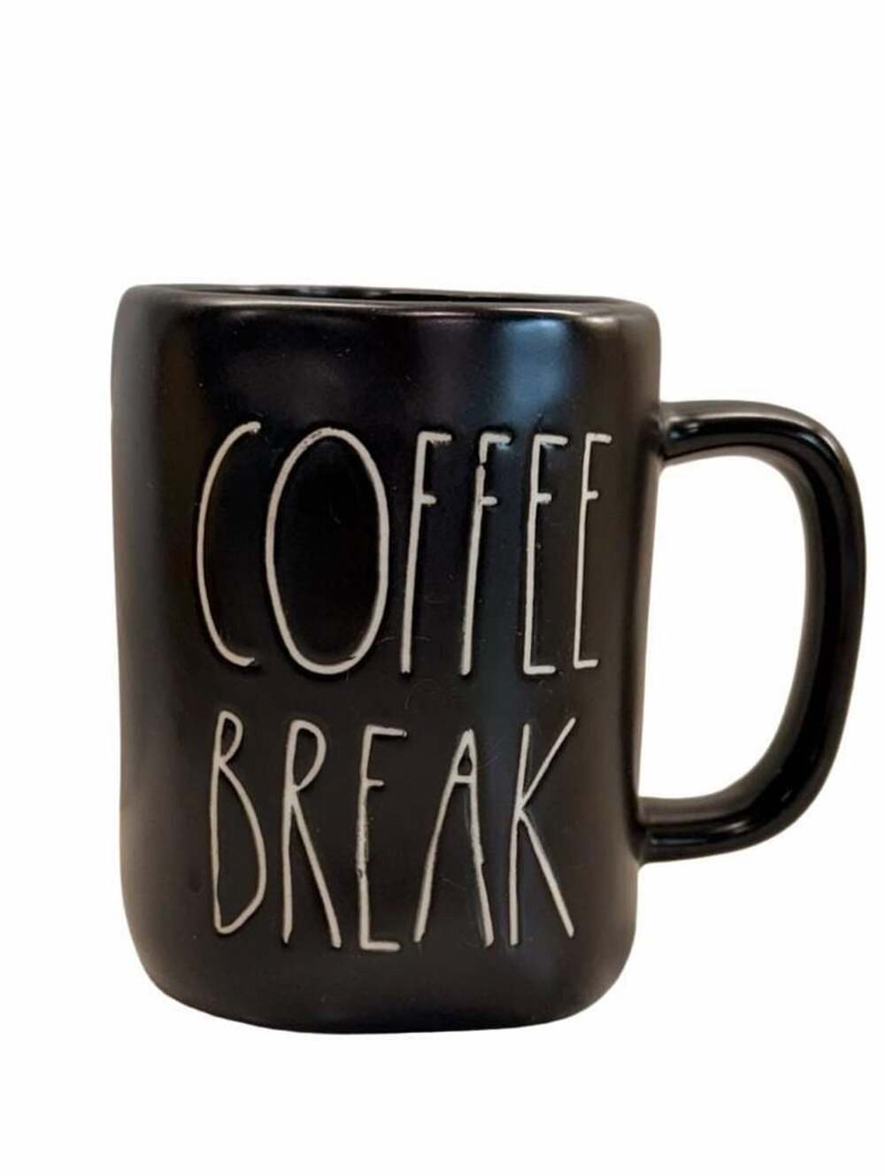 Rae Dunn Artisan Collection Black COFFEE BREAK Mug